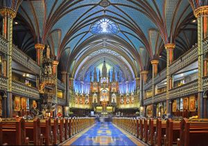 Notre Dame Basilica Perspective - Old Montreal